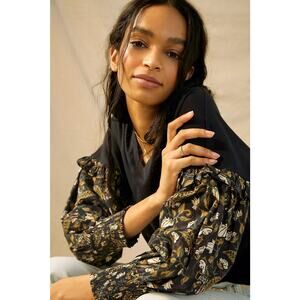 New Anthropologie Let Me Be Sydney Puff-Sleeved Top $98 X-SMALL XS Floral